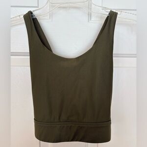 Fabletics Women’s Olive Green Cross Back Sports Bra No Padding - Size Small